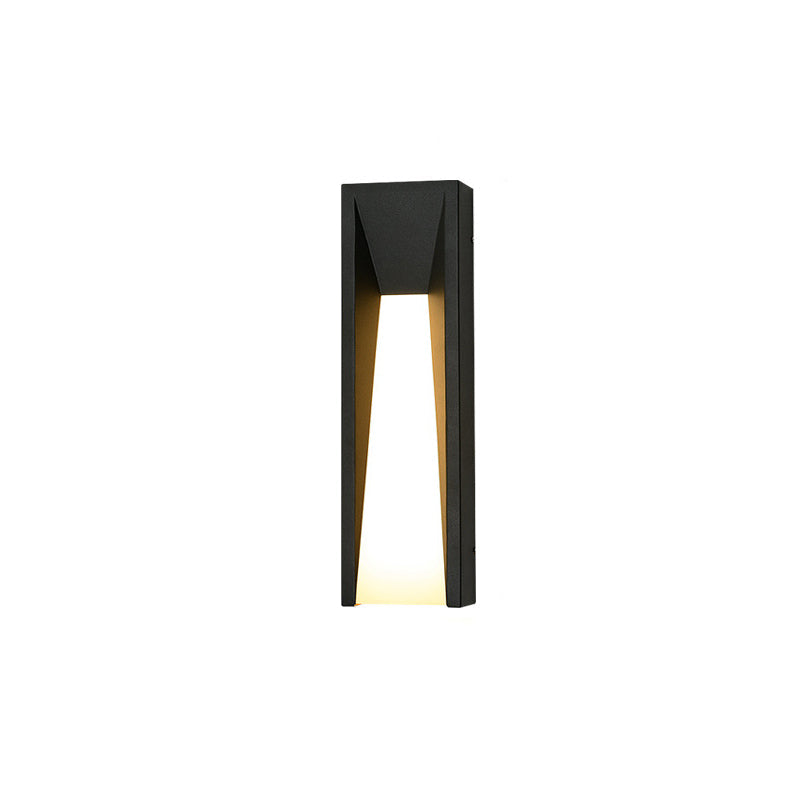 Lámpara de pared exterior LED rectangular de acrílico y acero inoxidable, impermeable, minimalista moderna para jardín