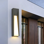 Lámpara de pared exterior LED rectangular de acrílico y acero inoxidable, impermeable, minimalista moderna para jardín