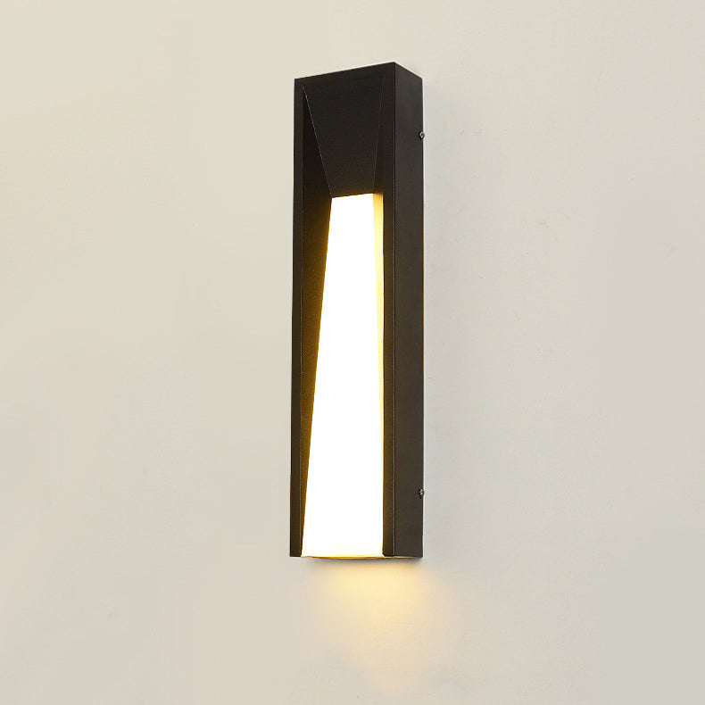 Lámpara de pared exterior LED rectangular de acrílico y acero inoxidable, impermeable, minimalista moderna para jardín