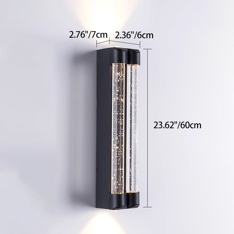 Modern Minimalist Waterproof Trapezoid Cylindrical Stainless Steel Crystal LED Outdoor Wall Sconce Lamp For Garden