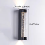 Modern Minimalist Waterproof Trapezoid Cylindrical Stainless Steel Crystal LED Outdoor Wall Sconce Lamp For Garden
