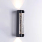 Modern Minimalist Waterproof Trapezoid Cylindrical Stainless Steel Crystal LED Outdoor Wall Sconce Lamp For Garden