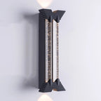 Modern Minimalist Waterproof Trapezoid Cylindrical Stainless Steel Crystal LED Outdoor Wall Sconce Lamp For Garden