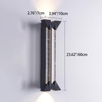 Modern Minimalist Waterproof Trapezoid Cylindrical Stainless Steel Crystal LED Outdoor Wall Sconce Lamp For Garden