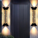 Modern Minimalist Waterproof Trapezoid Cylindrical Stainless Steel Crystal LED Outdoor Wall Sconce Lamp For Garden