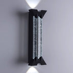 Modern Minimalist Waterproof Trapezoid Cylindrical Stainless Steel Crystal LED Outdoor Wall Sconce Lamp For Garden