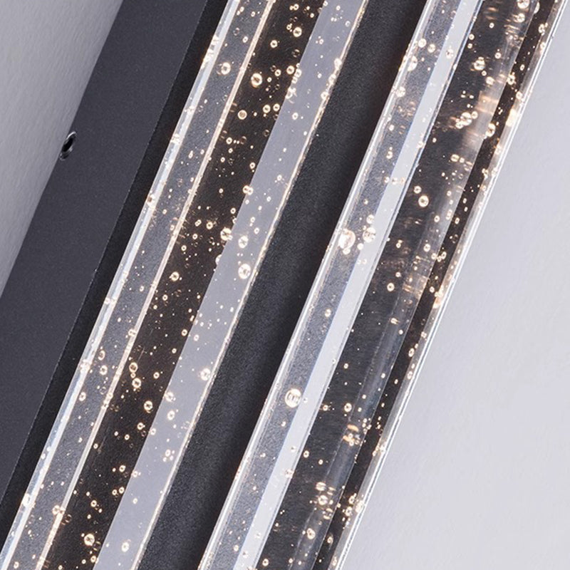 Modern Minimalist Waterproof Trapezoid Cylindrical Stainless Steel Crystal LED Outdoor Wall Sconce Lamp For Garden