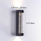 Modern Minimalist Waterproof Trapezoid Cylindrical Stainless Steel Crystal LED Outdoor Wall Sconce Lamp For Garden