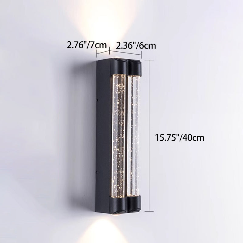 Modern Minimalist Waterproof Trapezoid Cylindrical Stainless Steel Crystal LED Outdoor Wall Sconce Lamp For Garden