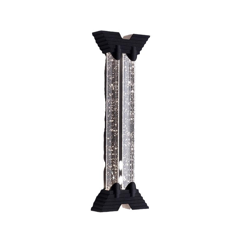 Modern Minimalist Waterproof Trapezoid Cylindrical Stainless Steel Crystal LED Outdoor Wall Sconce Lamp For Garden