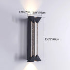 Modern Minimalist Waterproof Trapezoid Cylindrical Stainless Steel Crystal LED Outdoor Wall Sconce Lamp For Garden