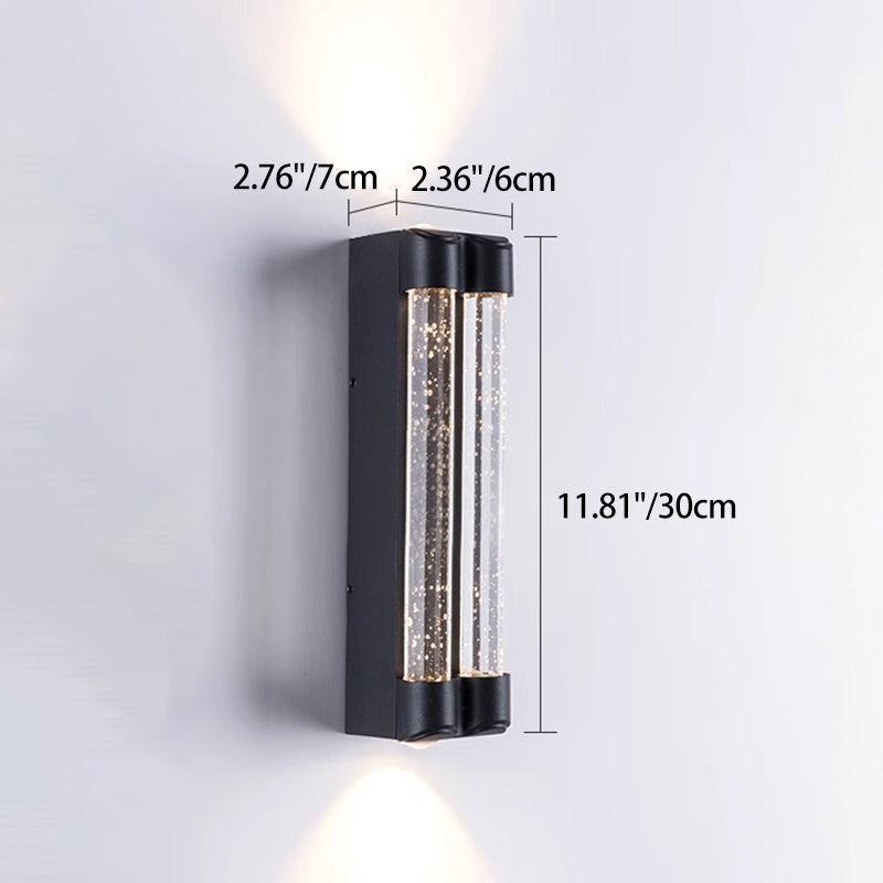 Modern Minimalist Waterproof Trapezoid Cylindrical Stainless Steel Crystal LED Outdoor Wall Sconce Lamp For Garden