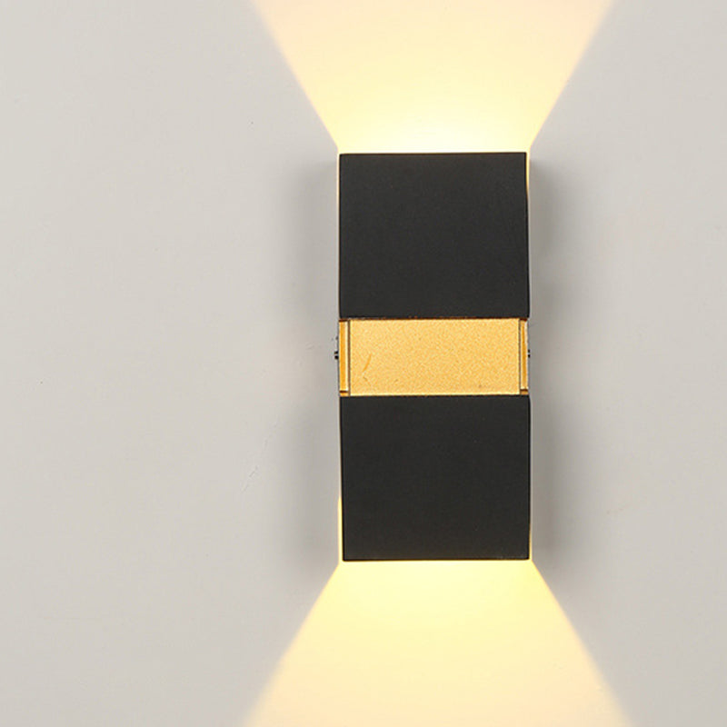 Aplique de pared LED de exterior moderno, minimalista, impermeable, con forma de cubo de aluminio para patio exterior