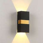 Aplique de pared LED de exterior moderno, minimalista, impermeable, con forma de cubo de aluminio para patio exterior