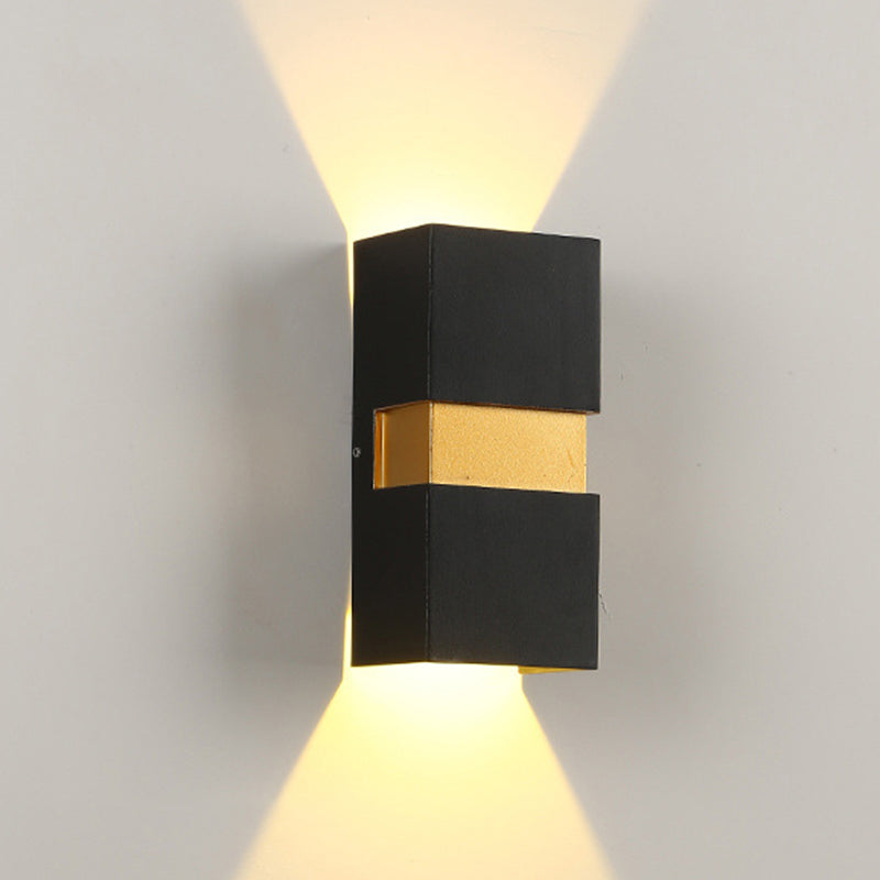 Aplique de pared LED de exterior moderno, minimalista, impermeable, con forma de cubo de aluminio para patio exterior