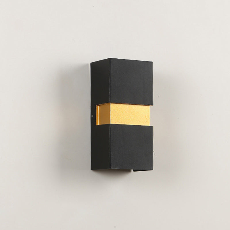 Aplique de pared LED de exterior moderno, minimalista, impermeable, con forma de cubo de aluminio para patio exterior
