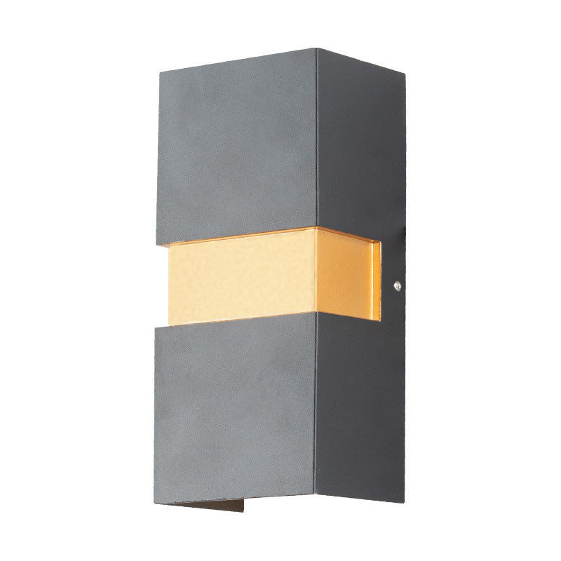 Aplique de pared LED de exterior moderno, minimalista, impermeable, con forma de cubo de aluminio para patio exterior