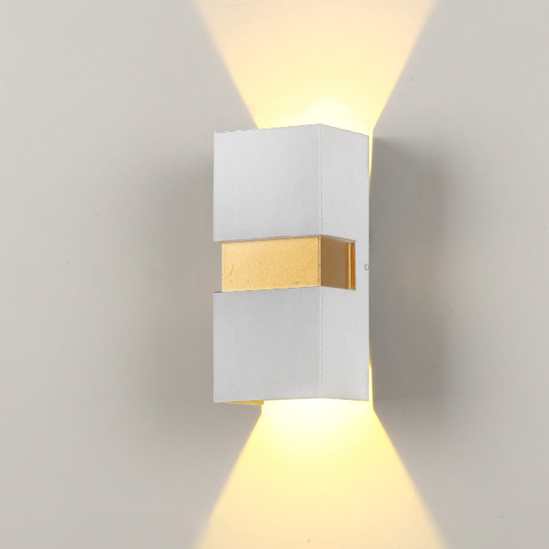 Aplique de pared LED de exterior moderno, minimalista, impermeable, con forma de cubo de aluminio para patio exterior