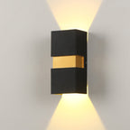 Aplique de pared LED de exterior moderno, minimalista, impermeable, con forma de cubo de aluminio para patio exterior