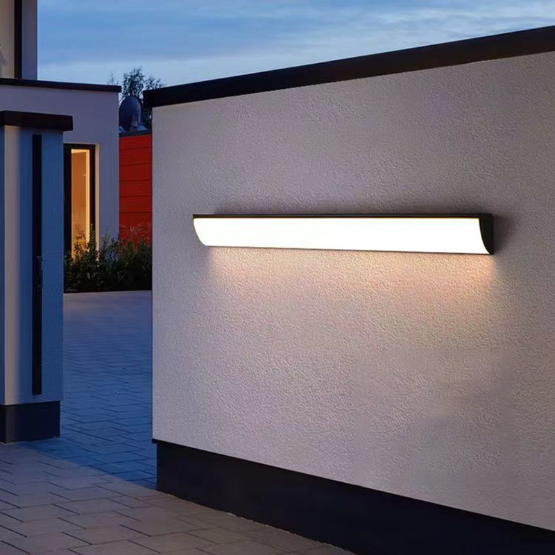 Moderna Lámpara de Pared LED Rectangular Minimalista Impermeable de Aluminio y Acrílico para Exterior de Jardín