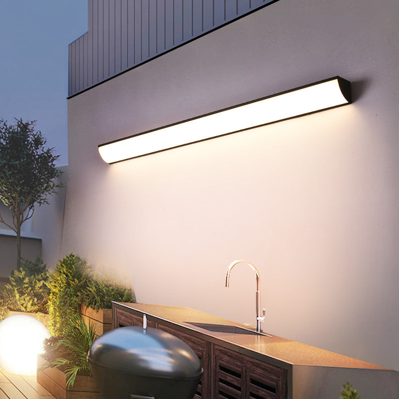 Moderna Lámpara de Pared LED Rectangular Minimalista Impermeable de Aluminio y Acrílico para Exterior de Jardín