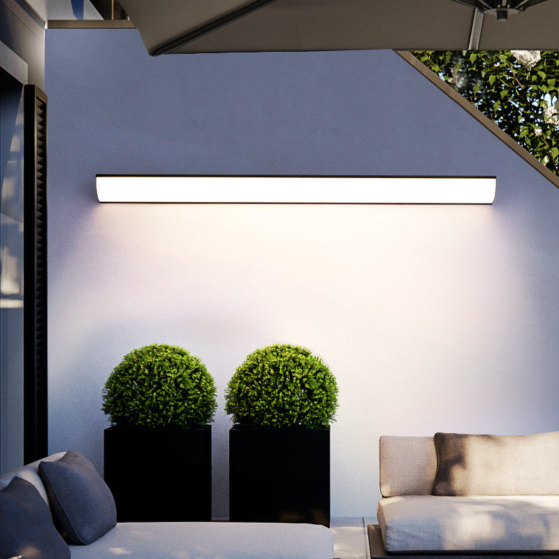Moderna Lámpara de Pared LED Rectangular Minimalista Impermeable de Aluminio y Acrílico para Exterior de Jardín