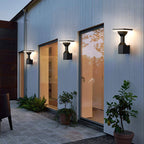 Modern Art Deco Waterproof Round Square Aluminum Silicone PC LED Outdoor Wall Sconce Lamp For Outdoor Patio
