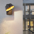 Lámpara de pared LED contemporánea, impermeable, giratoria, de aluminio y cristal, para patio exterior