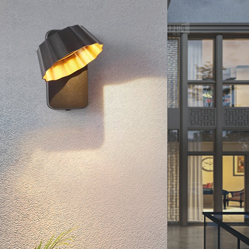 Lámpara de pared LED contemporánea, impermeable, giratoria, de aluminio y cristal, para patio exterior