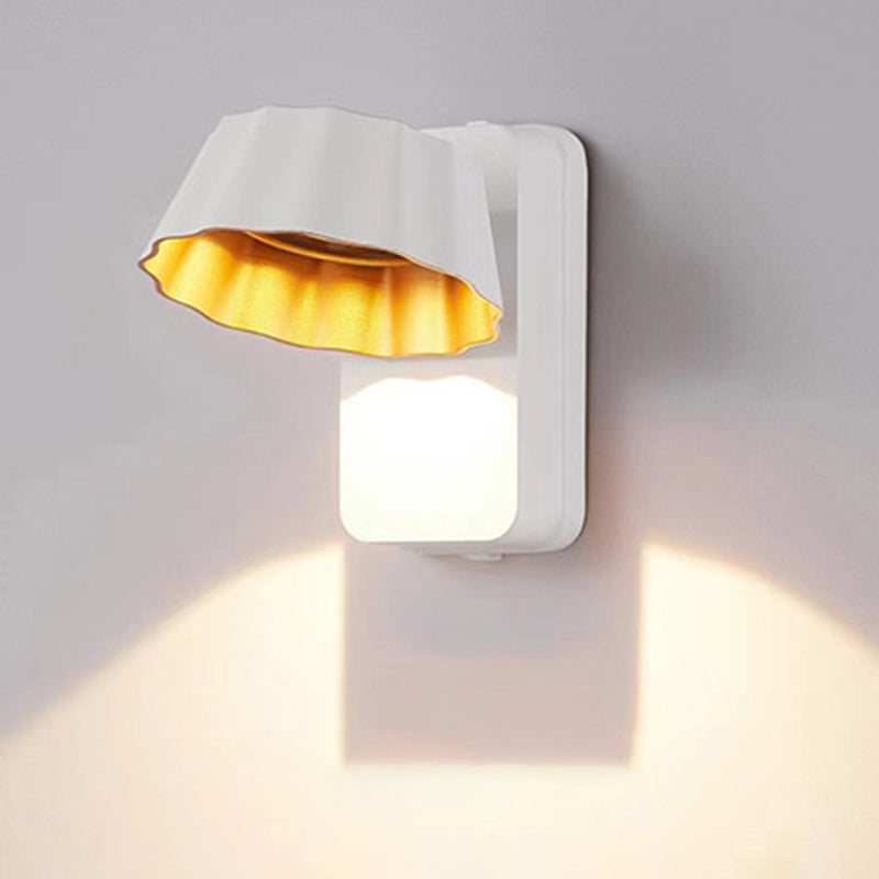 Lámpara de pared LED contemporánea, impermeable, giratoria, de aluminio y cristal, para patio exterior