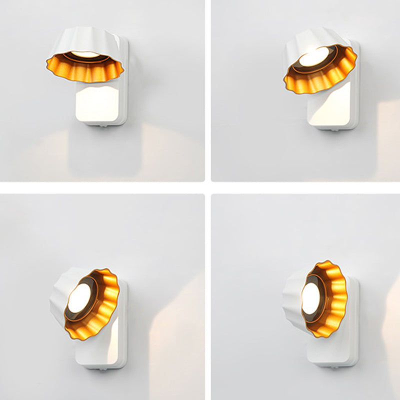 Lámpara de pared LED contemporánea, impermeable, giratoria, de aluminio y cristal, para patio exterior