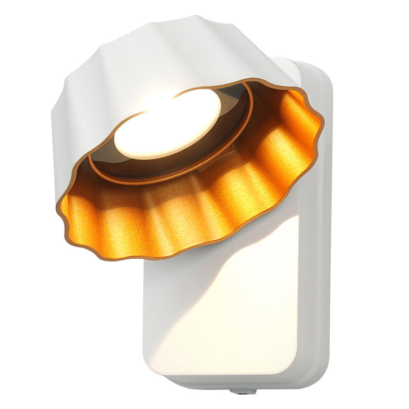 Lámpara de pared LED contemporánea, impermeable, giratoria, de aluminio y cristal, para patio exterior