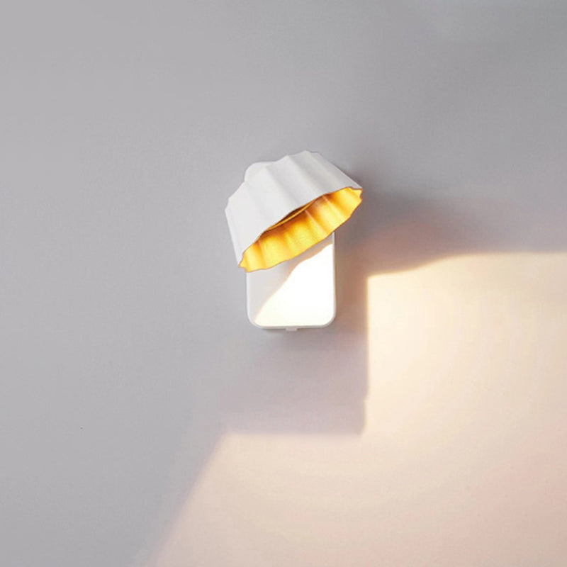 Lámpara de pared LED contemporánea, impermeable, giratoria, de aluminio y cristal, para patio exterior