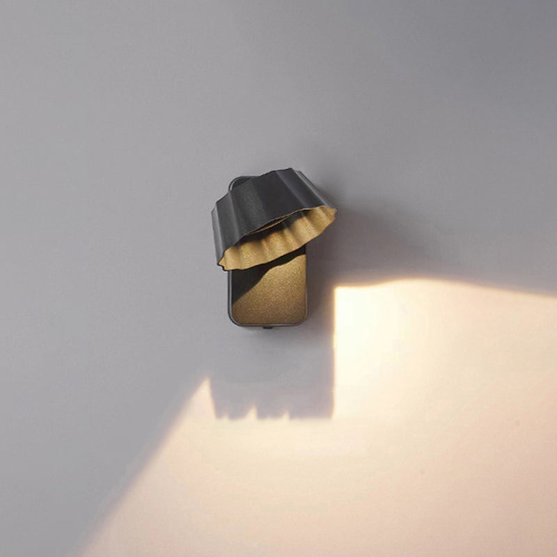Lámpara de pared LED contemporánea, impermeable, giratoria, de aluminio y cristal, para patio exterior