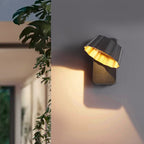 Lámpara de pared LED contemporánea, impermeable, giratoria, de aluminio y cristal, para patio exterior