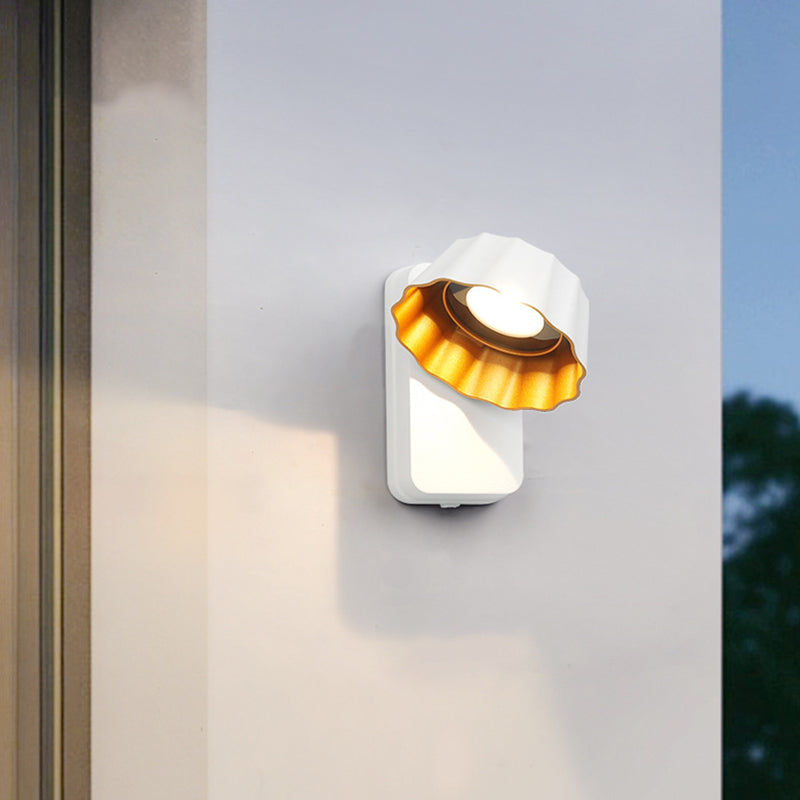Lámpara de pared LED contemporánea, impermeable, giratoria, de aluminio y cristal, para patio exterior