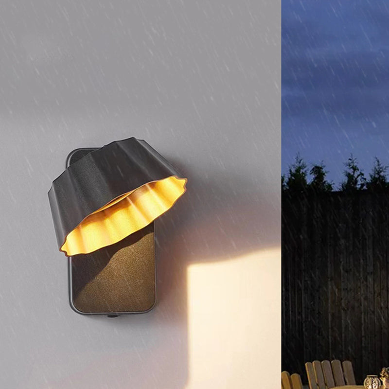 Lámpara de pared LED contemporánea, impermeable, giratoria, de aluminio y cristal, para patio exterior