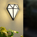 Modern Art Deco Waterproof Diamond Aluminum Acrylic LED Outdoor Wall Sconce Lamp For Garden