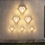 Modern Art Deco Waterproof Diamond Aluminum Acrylic LED Outdoor Wall Sconce Lamp For Garden