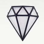 Modern Art Deco Waterproof Diamond Aluminum Acrylic LED Outdoor Wall Sconce Lamp For Garden