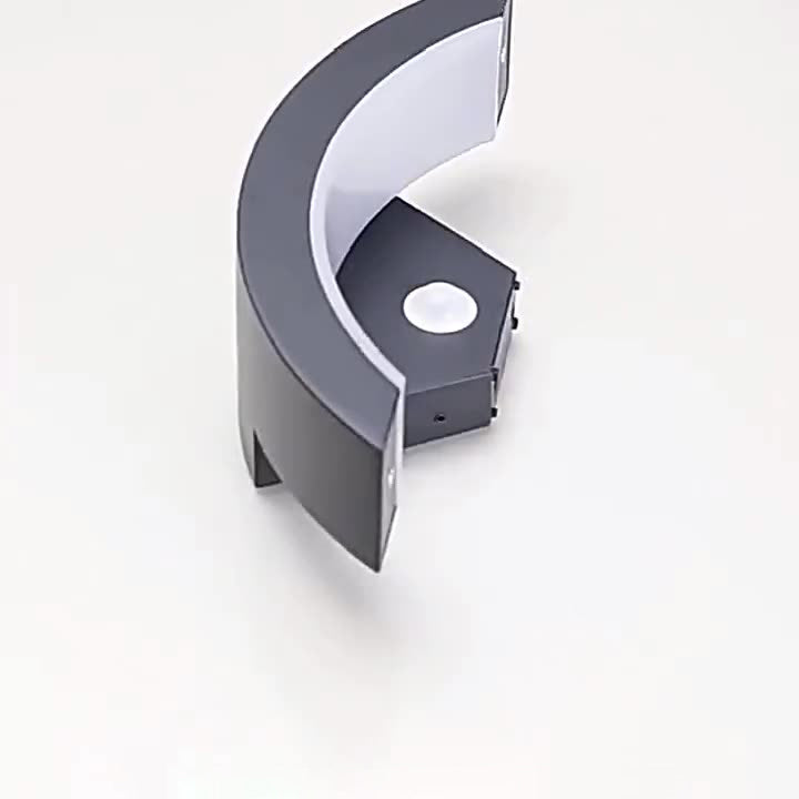 Lámpara de pared LED con sensor de acrílico y aluminio en arco, minimalista moderna e impermeable, para exteriores, para jardín