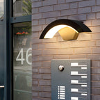 Lámpara de pared LED con sensor de acrílico y aluminio en arco, minimalista moderna e impermeable, para exteriores, para jardín