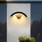 Lámpara de pared LED con sensor de acrílico y aluminio en arco, minimalista moderna e impermeable, para exteriores, para jardín