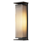 Modern Minimalist Waterproof Rectangular Stainless Steel Glass LED Outdoor Wall Sconce Lamp For Garden