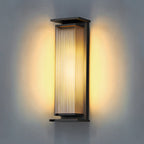 Modern Minimalist Waterproof Rectangular Stainless Steel Glass LED Outdoor Wall Sconce Lamp For Garden