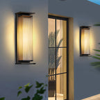 Modern Minimalist Waterproof Rectangular Stainless Steel Glass LED Outdoor Wall Sconce Lamp For Garden