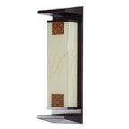 Traditional Chinese Waterproof Solar Rectangular Aluminum Glass LED Outdoor Wall Sconce Lamp For Garden