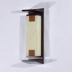 Traditional Chinese Waterproof Solar Rectangular Aluminum Glass LED Outdoor Wall Sconce Lamp For Garden