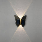 Modern Art Deco Waterproof Solar ABS Plastic Butterfly LED Wall Sconce Lamp For Outdoor Patio