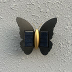 Modern Art Deco Waterproof Solar ABS Plastic Butterfly LED Wall Sconce Lamp For Outdoor Patio